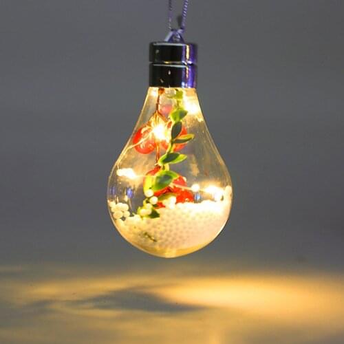 Led Christmas Bulbs Shape Artificial Plant Led Hollow Transparent Christmas Balls Party Home Christmas Tree Decoration