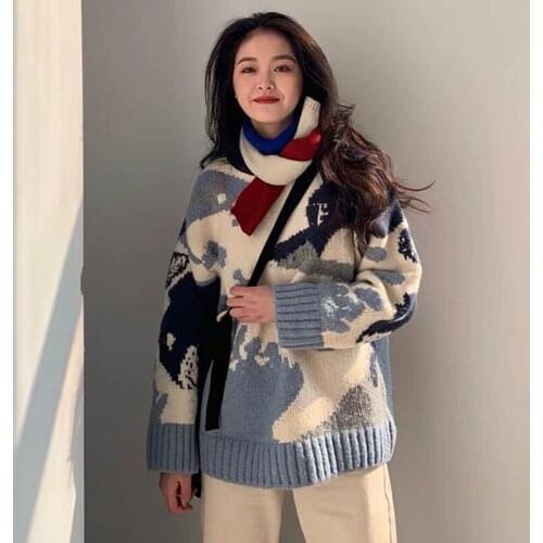 Casual Oversized Sweater Women Autumn Winter O Neck Long Sleeve Loose Pullover Knitted Sweaters Jumpers Pull Femme