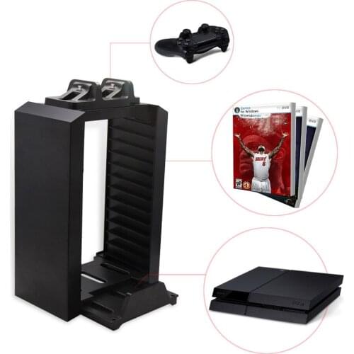 Disk Tower Vertical Stand Handle Charger For PS4 Dual Controller Charging Dock Station For PlayStation 4 PRO Slim High Quality