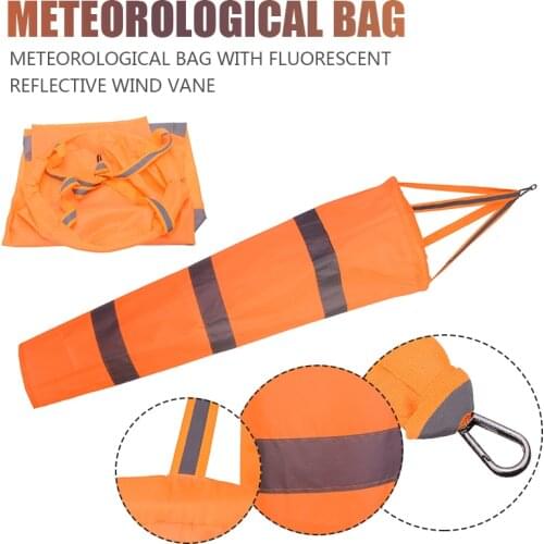 Airport Aviation Wind Sock Weather Wind Vane Outdoor Fluorescent Reflective Lightweight Resistant For Meteorology Explora 80cm