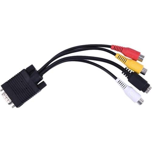 VGA SVGA TO S-Video 3 RCA Composite AV TV Out Converter Adapter Cable PC Cord Standard Sub-D VGA Input