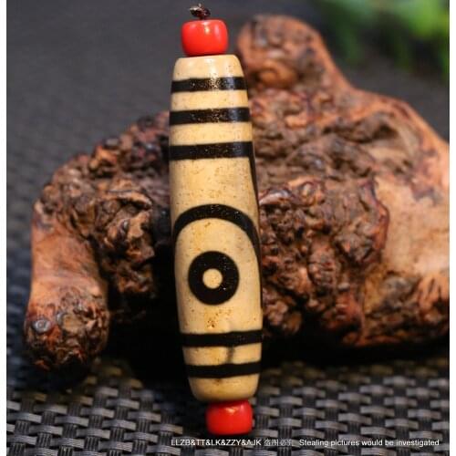 Magic Power Tibetan Old Agate 2 eye Love dZi Bead Amulet Pendant 61MMs Timestown