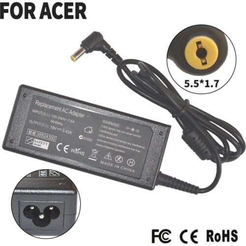 Replacement For Acer 19V 3.42A 5.5*1.7MM 65w 5740 5340 3810T 4315 5738 5338 Laptop AC Charger Power Adapter free shipping