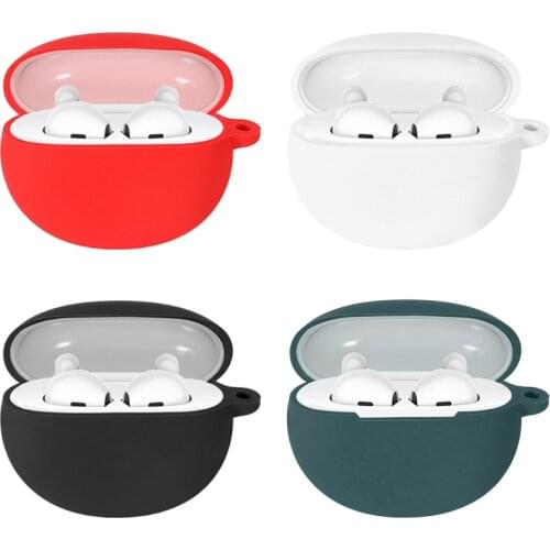 Protective Silicone Case with Keychain for -OPPO Enco Air Charging Case with Keychain Anti-drop Anti-fall Case Cover