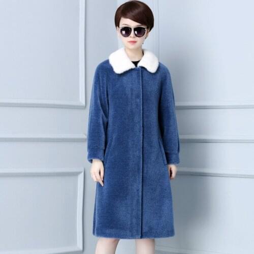Real Fur Women Clothes 2020 Fall Winter Jacket Sheep Shearing Wool Coat Long Korean Outerwear Womens Jackets KJ776