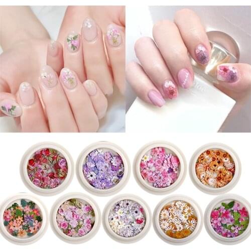 1 Set 9 Styles Wood Pulp Sheets DIY 3D Flower Nail Decal Stickers for UV Epoxy Resin Molds Nail Art Manicure Handcraft