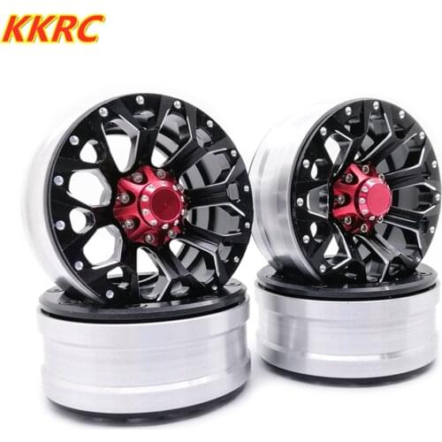 4pcs 1.9 Inch Aluminum Alloy Beadlock Wheels Rims Hub for 1/10 RC Crawler Axial SCX10 SCX10 II 90046 TRX4 D90
