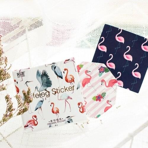 45pcs/pack kawaii animal flamingo series decoration paper sticker adhesive label gifts for kids