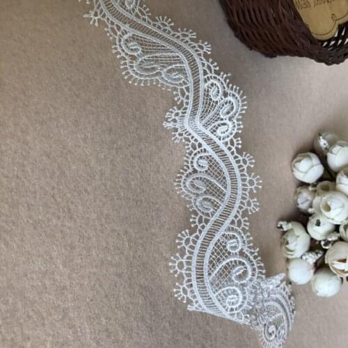 5 Yards New White Venice Lace Trim Embroidered Polyester Chantilly Eyelash Fabric For Sewing Craft, DIY Home Decor
