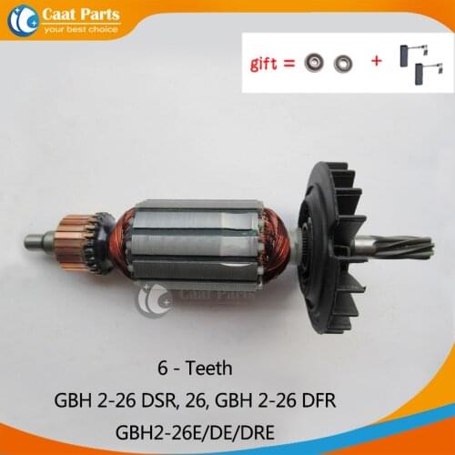 AC220-240V 6 teeth Armature Rotor Anchor Motor for Bosch GBH2-26 GBH2-26DSR GBH2-26DFR GBH2-26E GBH2-26DE GBH2-26DRE
