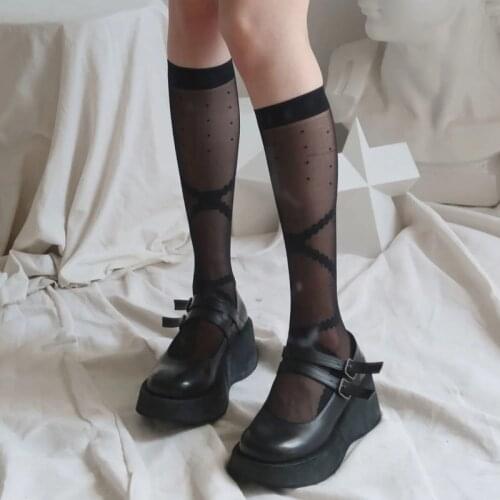 White Black Color Glass Transparent Leg Stockings Female Sexy Lori Summer Thin Anti Off JK Silk Socks Student Korean Style