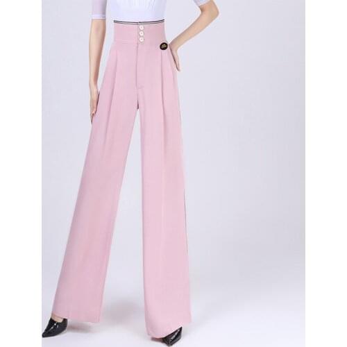 Latin Dance Pants Practice Clothes WomenS Pants Adult 2021 New High-Waist Dance Pants Fashion Side Strip Design Pants DN9562
