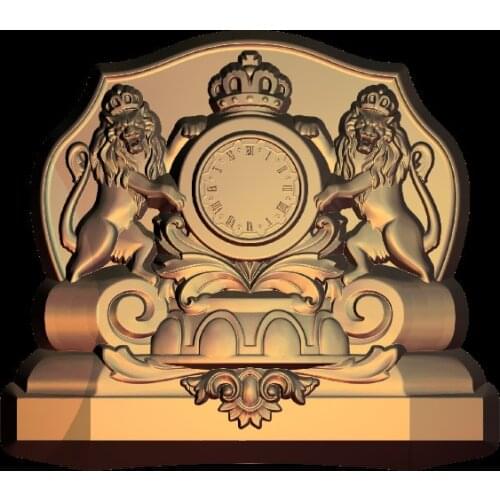 Clock 3D relief STL model for cnc router carving engraving artcam type3 aspire C16