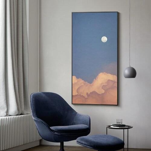 Decorative Painting Vertical Sunset Scenery Home Mural Living Room Entrance Hanging Painting at the End of Corridor