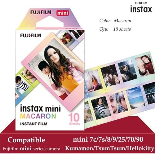 Fujifilm Instax Mini Film Macaron 10 Sheets for Instax Mini 9 8 7s 70 90 25 Instant Polariod Camera Mobile Phone Printer SP2 SP1