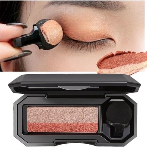 Mushroom Head Eye Shadow Gradient Double Color Gradient Lazy Eye Shadow Palette Earth Color Waterproof Shimmer Matte Eye Makeup