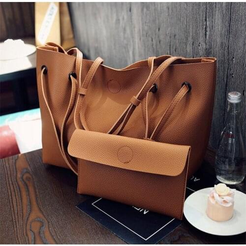 Handbags Set New Design 2021 Women Fashion Bags The New Litchi Pattern Two-Piece Set