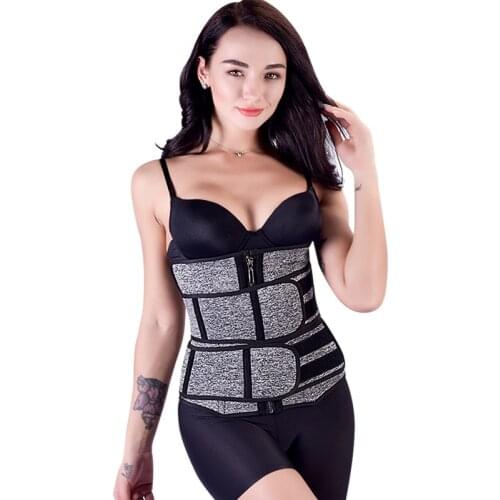 Womens Fitness 15 Steel Bones Corsets Plus Size Sexy Zipper 2 Styles Patchwork Waistband 3XL Elastic Slim Body Shaper AS3474