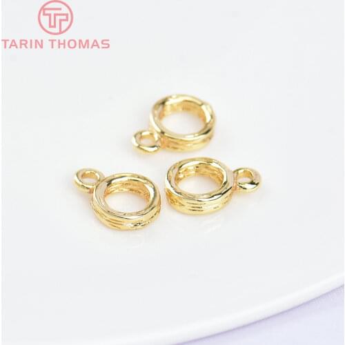 10PCS 7x10MM 24K Champagne Gold Color Plated Brass Large hole Charms Pendants Connector High Quality Jewelry Accessories