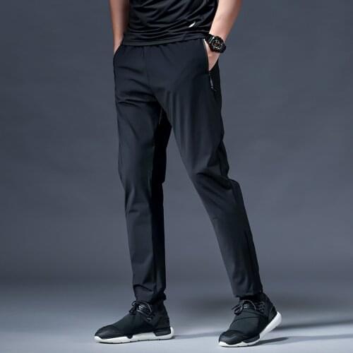 Asian size Summer Fitness Sport Pants Men Elastic Breathable Sweat Pants Running Training Pants Gym Basketball Trousers