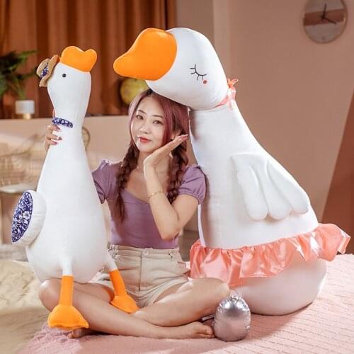 60-120cm Cute Cartoon Ballet Goose Dress Up Swan Plush Toys Stuffed Soft Animals Pillows Dolls For Kids Girls Birthday Gifts