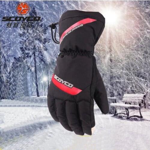 2017 winter New Weaterproof SCOYCO Motorcycle Gloves warm MC41 Motorbike glove made of Taslan and cotton black red green colors
