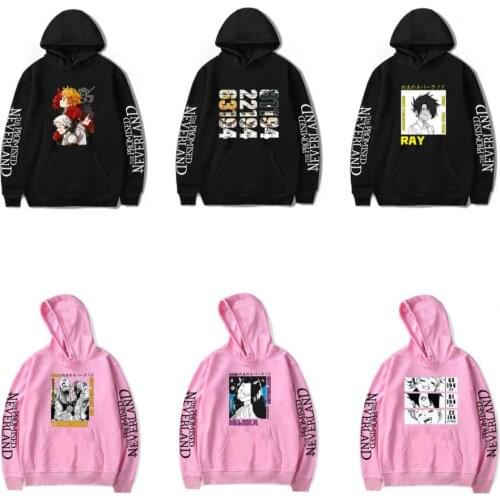 Manga The Promised Neverland Hoodie Yakusoku No Neverland Men Hoodies Sweatshirts Japanese Anime Emma Norman Ray Cosplay Costume