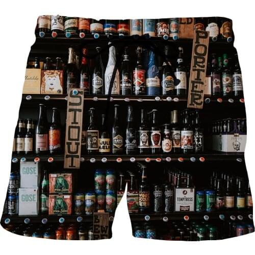 2021 NEW Summer Mans Beach Shorts Swim Sports Pants Beer shorts 3D Print Surfing Shorts Plus Size Male Gym Surf Board Fashion