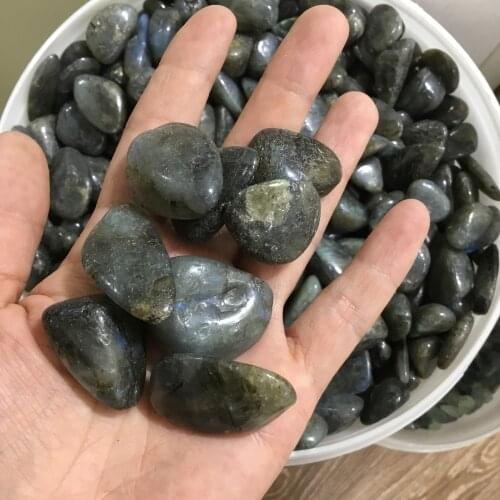Natural labradorite stone crystal polished tumbled stone