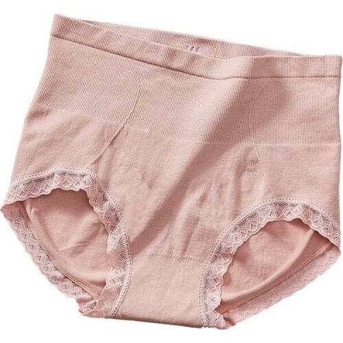 High waist underwear female graphene antibacterial cotton crotch waist breathable tuck tuck hip without trace