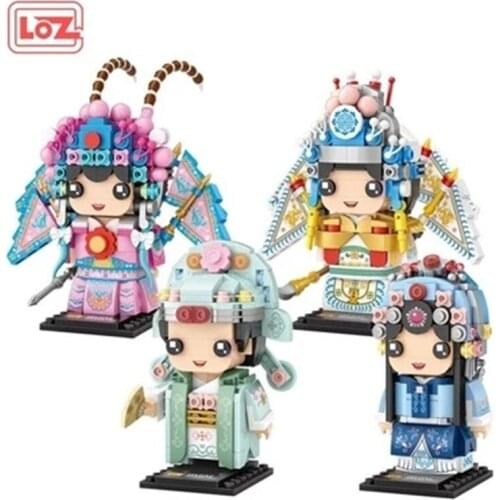 New LOZ Mini Blocks Heads Peking Opera character National Quintessence Building Blocks Toys for Children