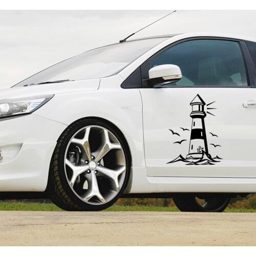 New Design Lighthouse Auto Sticker Cover Scratches Cartoon Window Decal For Motorcycle Vw Bmw E46 Ford Focus