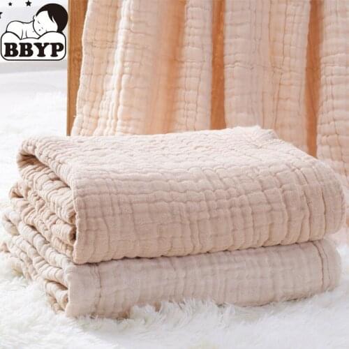 6 Layers Bamboo Cotton Baby Receiving Blanket Infant Kids Swaddle Wrap Blanket Sleeping Warm Quilt Bed Cover Muslin Baby Blanket
