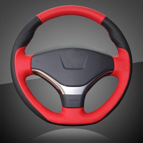 Auto Braid On The Steering Wheel Cover for Peugeot 308 2012-2014 Interior Car-Styling Hand Stitching Car Steering Wheel Covers
