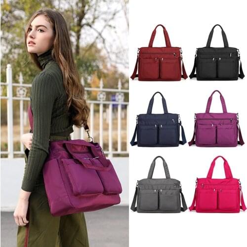 Tegaote Simple Large Capacity Shoulder Messenger Bag Womens Bag 2021 New Fashion Trendy Big Bag Nylon Tote Handbag