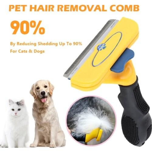 Pet Dog Cat Hair Removal Brush Trimmer Comb Shedding Rake Fur Hair Removal Shedding Cleaning Brush
