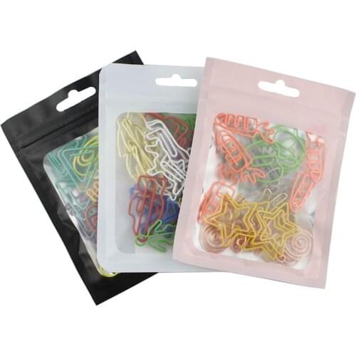 30pcs Creative Special-shaped Paper Clips Mixed Color Random Shape Paper Clips Cute Stationery