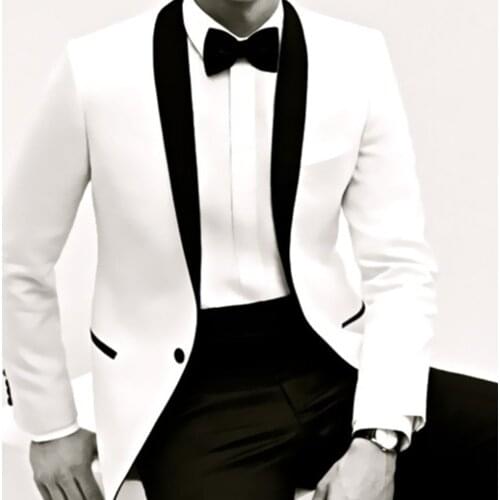 Custom Made Tuxedo Jacket Shawl Lapel Pants, Wedding Tuxedos For Men,BESPOKE GROOM TUXEDO 2 Pieces