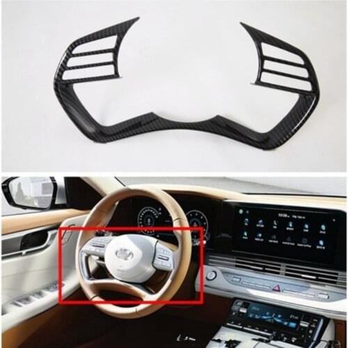 Carbon Fiber Style ABS Car Steering Wheel Panel Cover Trim Sticker Fit For Hyundai Azera Grandeur 2020