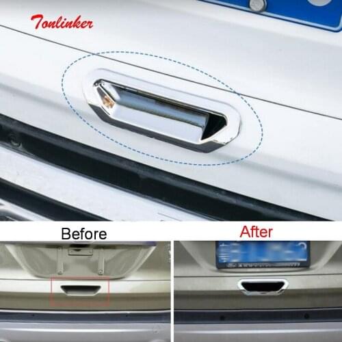 Tonlinker Exterior Rear Tailgate Door handle bowl Cover Sticker for FORD KUGA 2013-19 Car styling 1 PCS ABS chrome Cover sticker