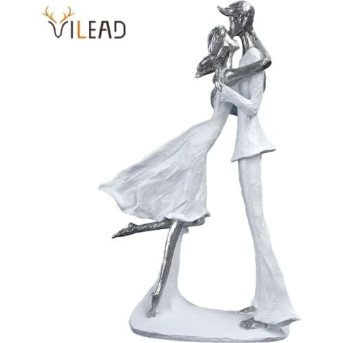 VILEAD Resin Cratf Lovers Hug Sculpture Nordic Romantic Couple Figurines Home Accessories Living Room Bedroom Desktop Decoration