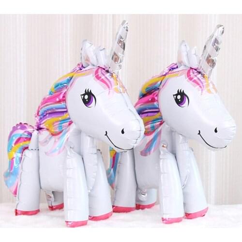 Unicorn balloon three-dimensional cartoon color horse childrens toy birthday party decoration balloon wholesale