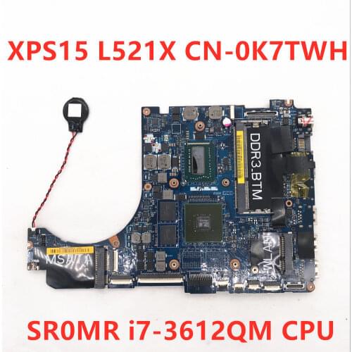High quality for XPS15 L521X QBL00 LA-7851P CN-0K7TWH 0K7TWH K7TWH SR0MR i7-3612QM CPU DDR3 100%Tested+Free shipping