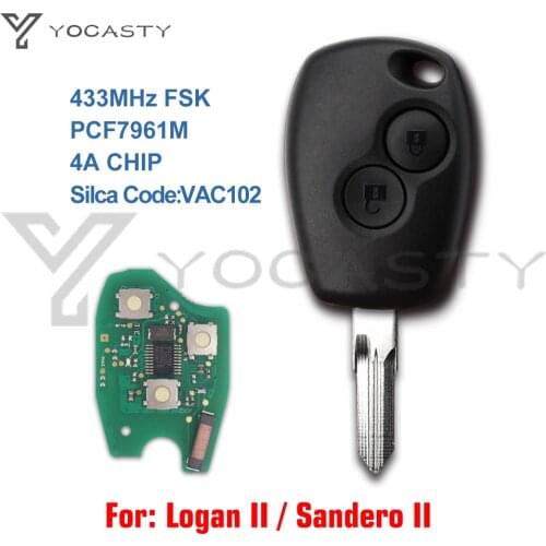 YOCASTY PCF7961M VAC102 Remote Car Key Fob For Renault Trafic Logan Sandero Symbol Dacia Duster Logan Sandero 2013 2015 2016