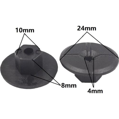 Round Type Nut Grommet Retainer Clips 10mm For Mercedes Benz Black Plastic Fast Fixed Fasteners
