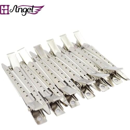 Wholesale 1200pcs(100bags) 9cm Metal Hair Sectioning Clips Duck Bill Clips for Salon Use Hairdressing Styling Tools Clamps