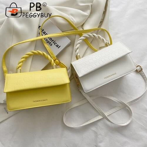 Women Stone Pattern Messenger Bag Retro PU Pure Color Small Flap Purse Handbags Casual Pure Color Handbag Purse