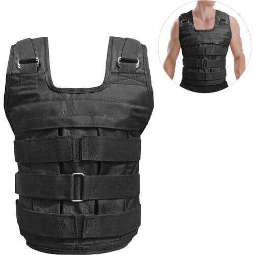Max Loading 50kg Adjustable Weighted Vest Weight Jacket Waistcoat Oxford Fitness Exercise Weight Loading Cloth Strength Training