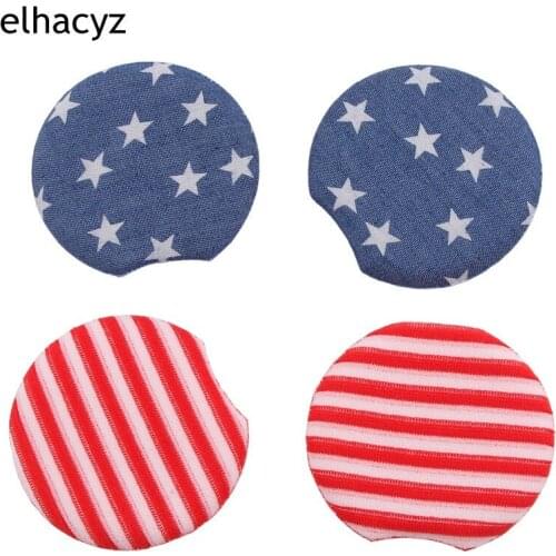 1 Pair July 4th Striped Star Cotton/Denim Mouse Ears Independence Day For DIY Hair Accessories For Children Kids DIY Hearwear