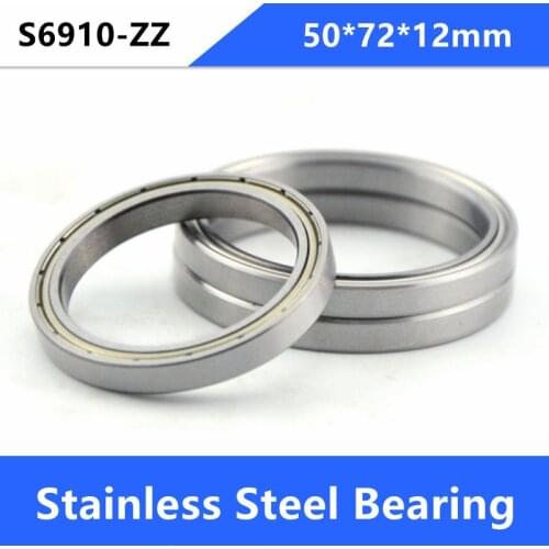 10pcs/lot good quality ABEC-5 S6910ZZ S6910-2Z 50*72*12 mm stainless steel 440C deep groove ball bearing 6910 50x72x12 mm